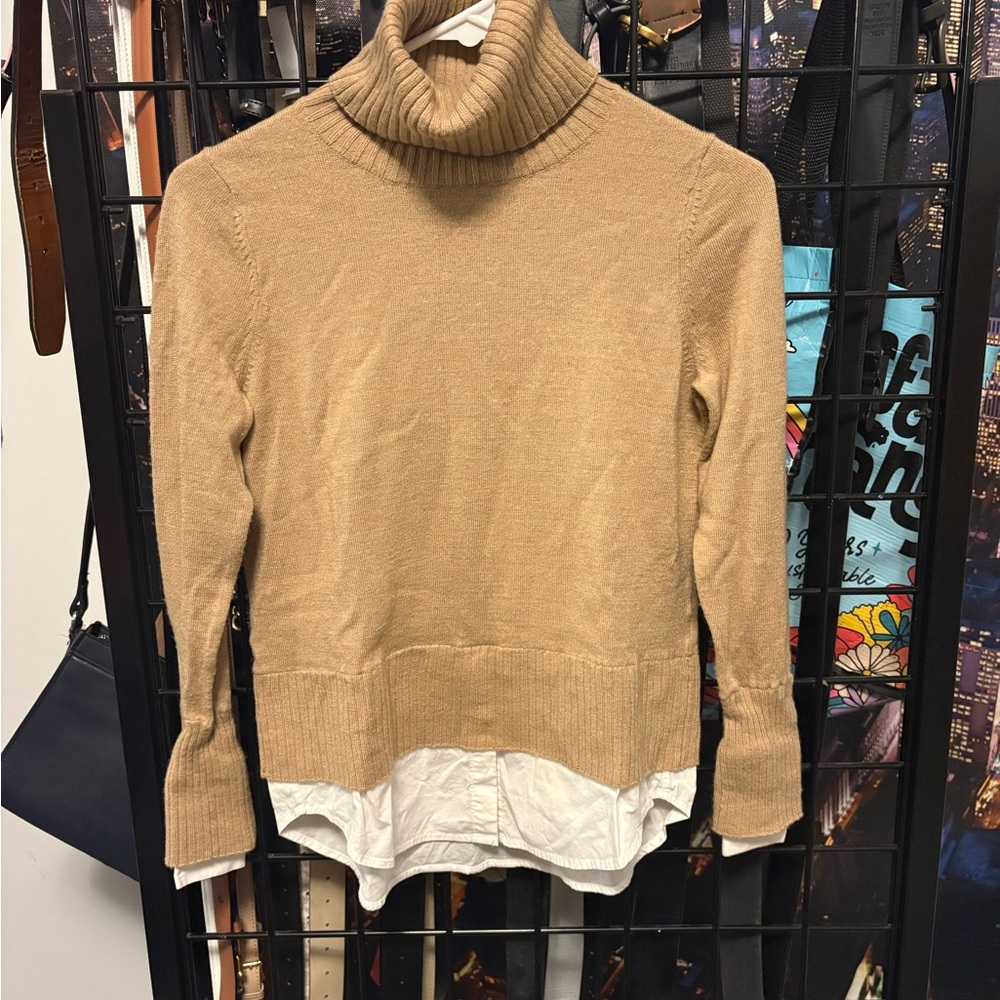 Saks Fifth Avenue Camel Turtleneck Sweater